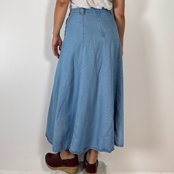 Pre-Loved GARDEUR Button Down Denim Maxi Skirt - Size 6 US - Picture 8 of 10
